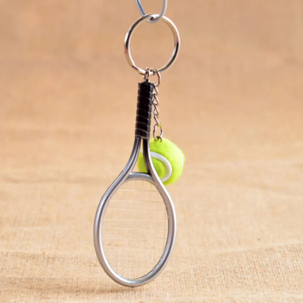 

6 Color ! Creative Personality Tennis And Mini Tennis Racket Key Ring Keys Chain Key Holder Gift For Men / Women