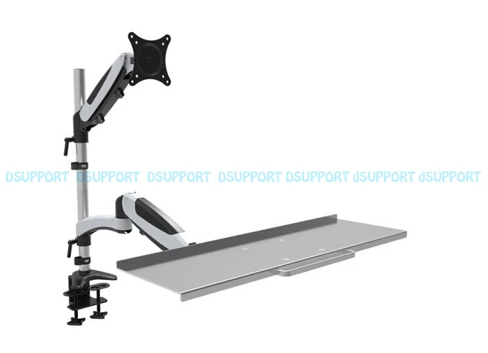 Эргономичный газовый пружинный монитор с подставкой из алюминиевого сплава+ держатель клавиатуры полное движение настольное крепление для скалолазания монитор Подставка Кронштейн