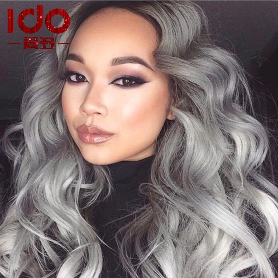 

3Pc/Lot Best Quality 7A Ombre Hair Extensions Brazilian Virgin Hair Body Wave Two Tone Color #1b/Grey Ombre Human Hair Weaves