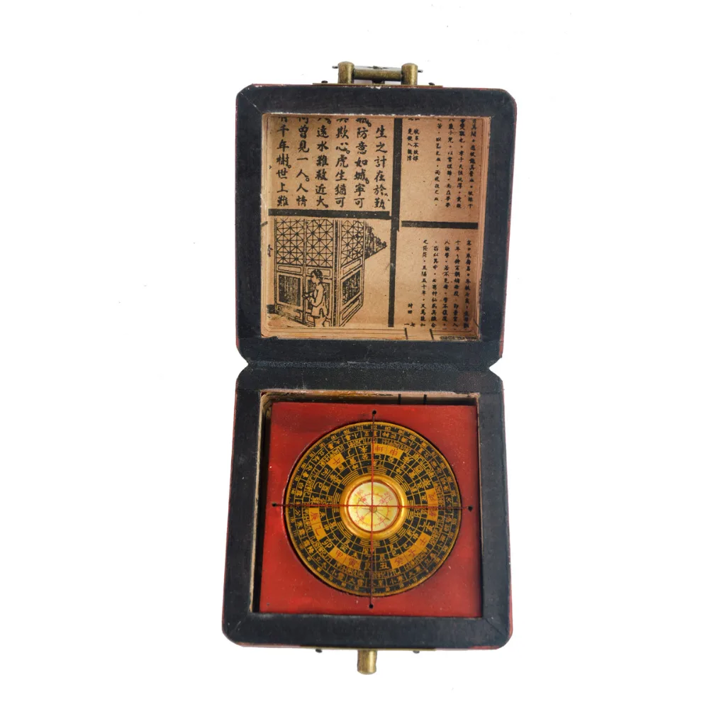 Фэн шуй Луо Пан винтажный китайский компас W. Чехол J2131|case case|compass chinesecompass case |