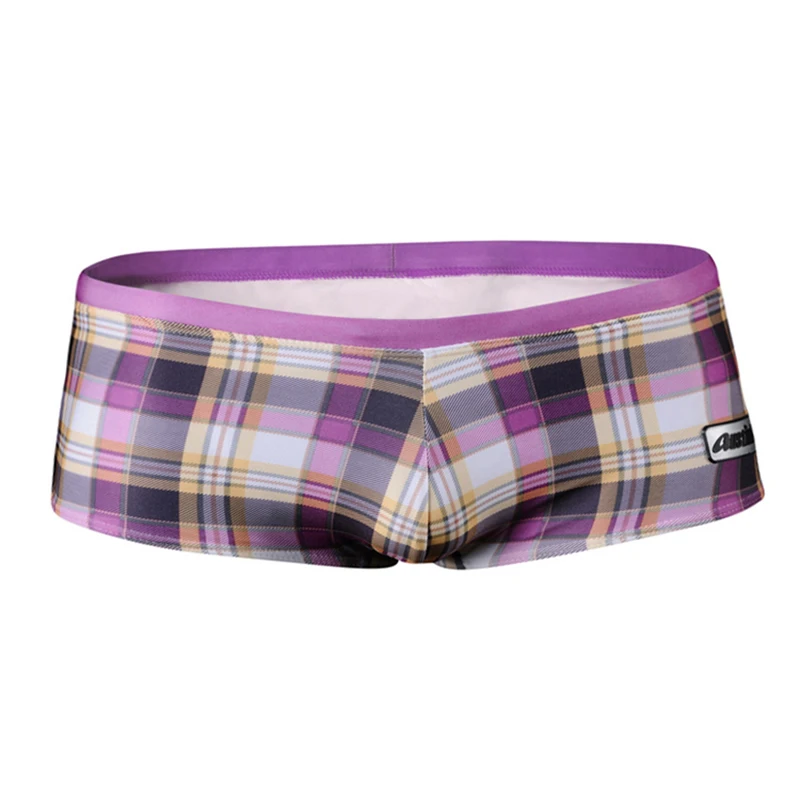 

Men Plaid Swimwear New Summer Swim Boxer Shorts Trunks Swimsuit Swimming Briefs Beach Wear Surf Male Boardshorts Beachwear