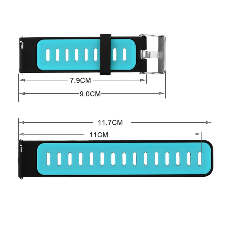 22 мм Универсальный силиконовый ремешок дважды цвета ремешок для Amazfit темп для samsung Шестерни S3 для EX18 G01 G02 GV68 Смарт-часы