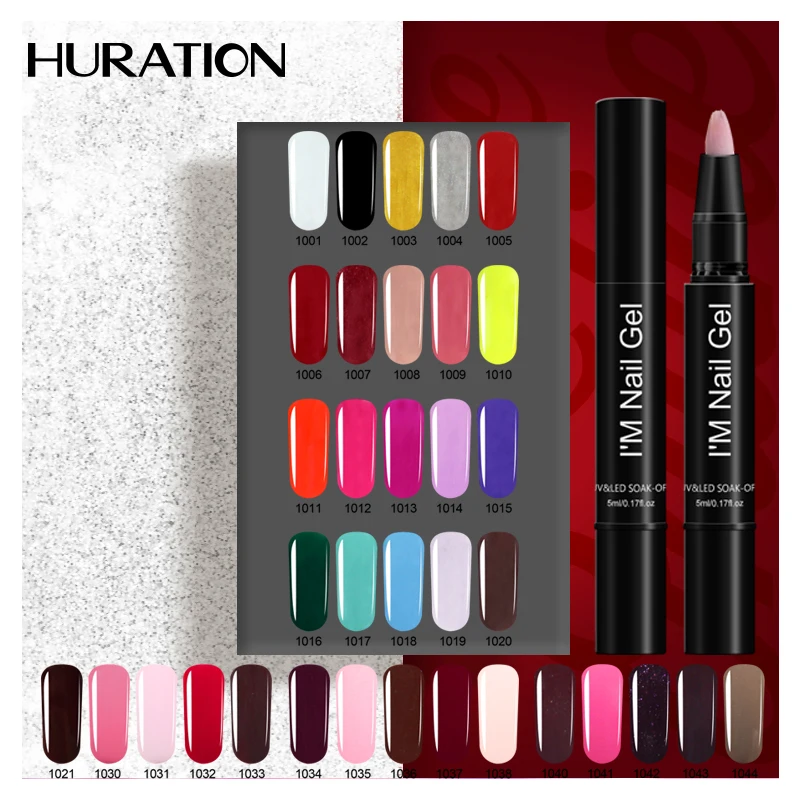 

Huration New Manicure Nail Pen Gel Polish 35 Colors Nail Art Glitter Gel Varnish Soak Off UV LED Lamp Gel Nail Polish Lacquer