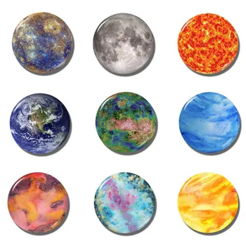 

Lychee Planet Series Fridge Magnet Round Shape Refrigerator Magnets Travel Souvenirs Home Kitchen Decoration