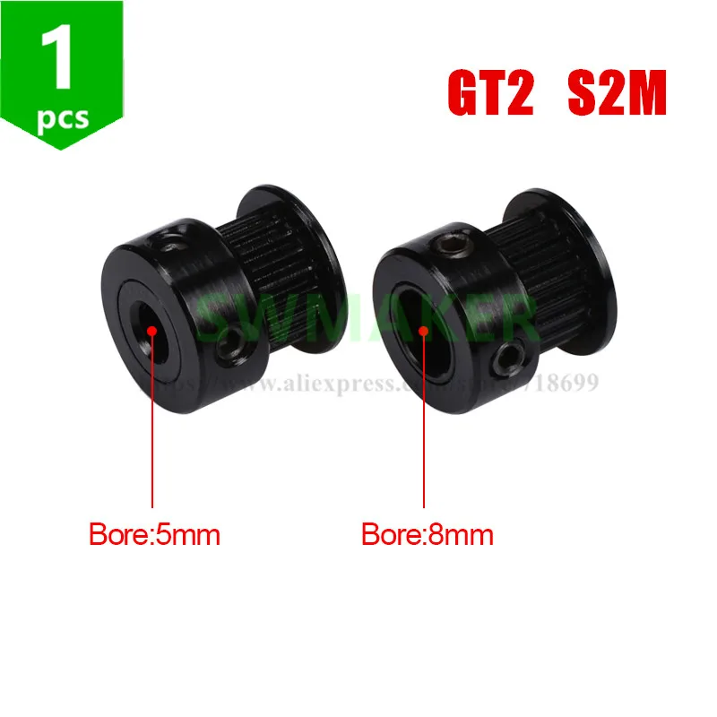 NEW GT2 S2M Black Color Aluminum Timing Belt pulley 20 teeth bore 5/8mm for RepRap 3D printer GT2-6mm Width | Компьютеры и офис