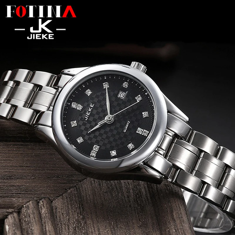 FOTINA Top JK Brand Watch Women Fashion Casual Wrist Watch Full Steel Watch Date Business Lovers