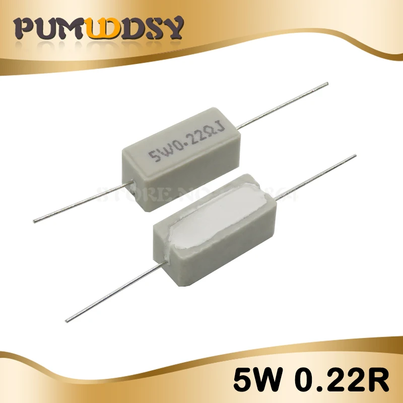 

10pcs 5W 0.22ohm Cement resistance 0.22R 0.22ohm