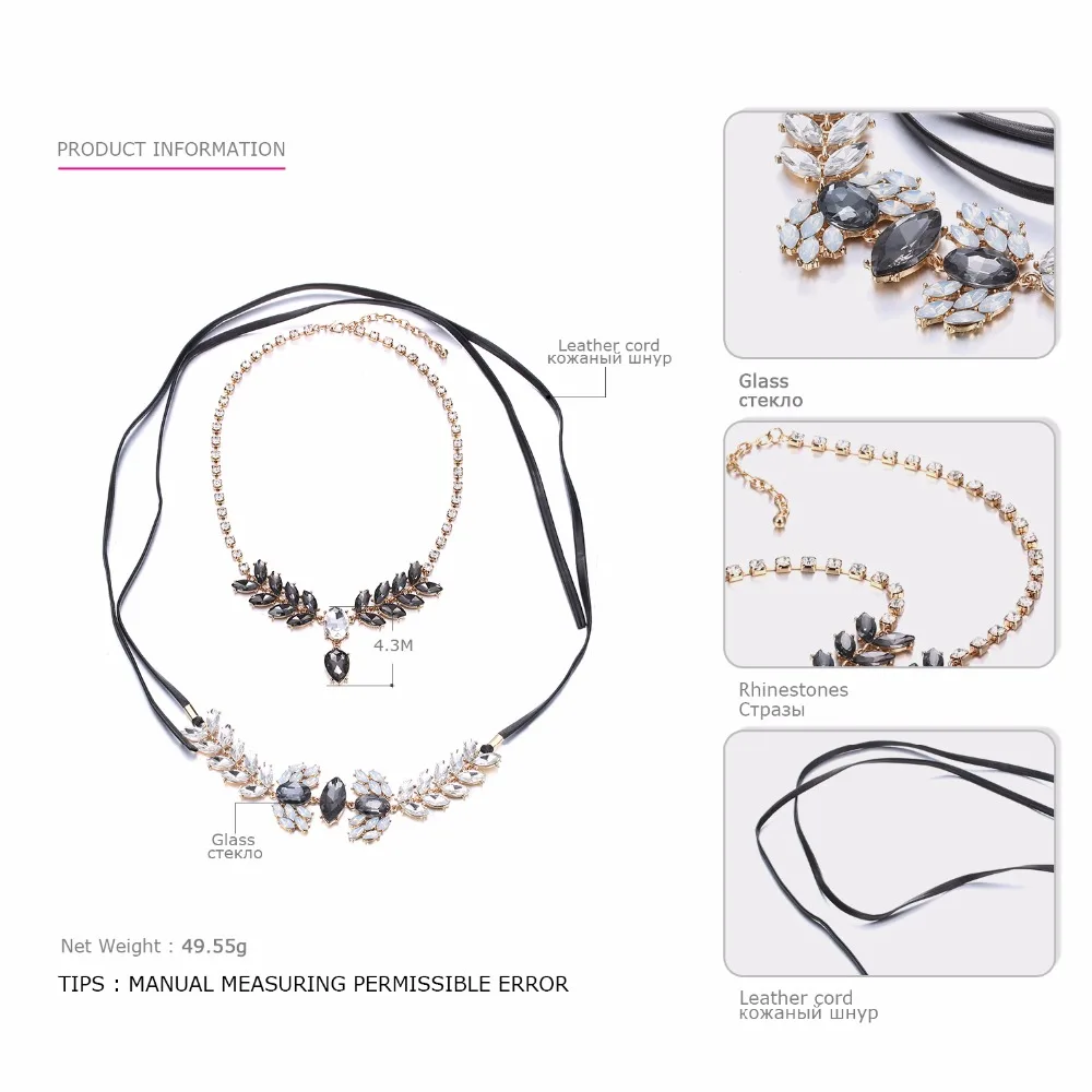 eManco women's Statement Luxury Multi Layer Necklace sets Classic Bling Crystal Pendant Necklaces for women Party Jewelry