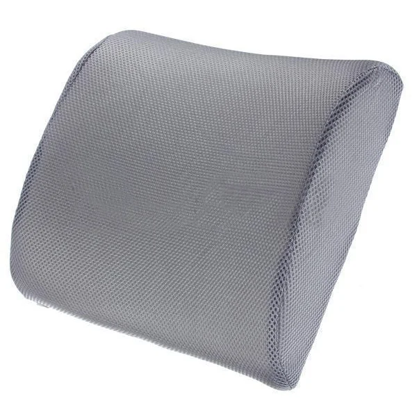 

New Car Office Home Memory Foam Seat Chair Lumbar Back Support Cushion Pillow Grey