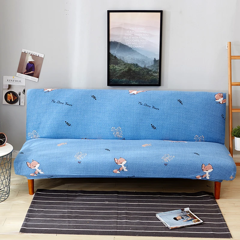 Little Fox Pattern All Inclusive Stretch Sofa Cover Without Armrest