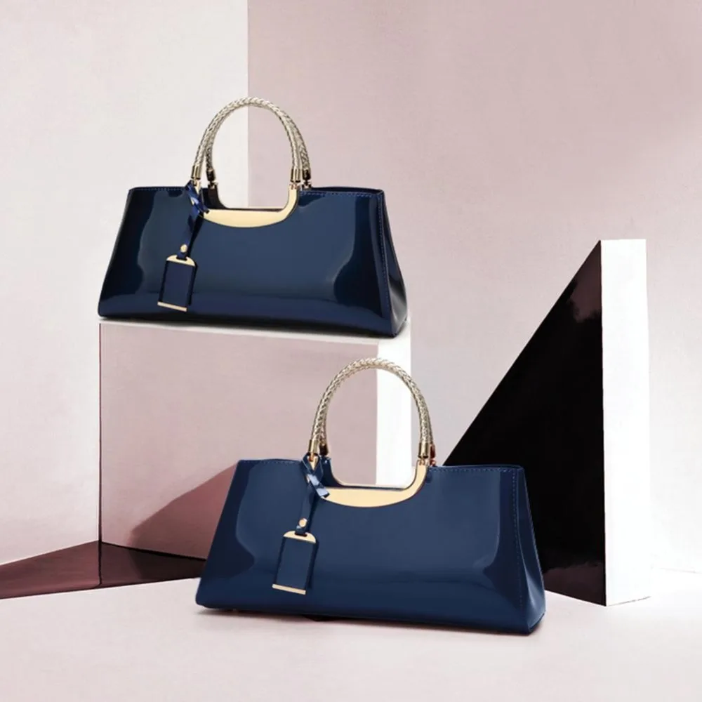 أزياء النساء لامعة براءات الاختراع مخلب يد الأزياء عارضة حقيبة كتف الأعلى مقبض حقيبة المرأة حقائب فاخرة مصمم 2019