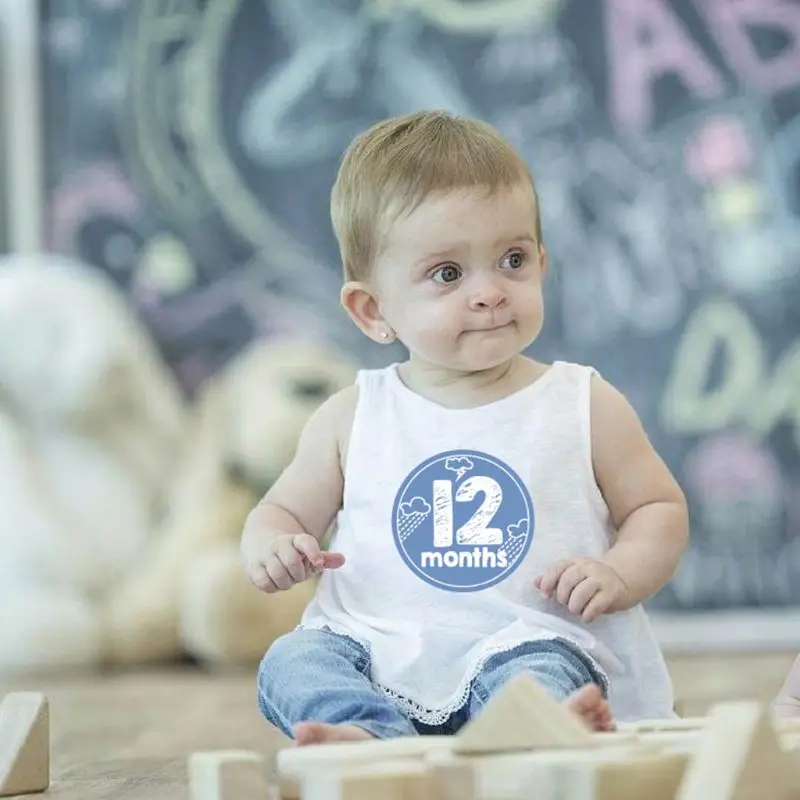 

12 Pcs/set Baby Month Sticker Infant Photography Prop Milestone Memorial Monthly Newborn Kid Supplies