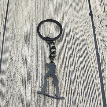 

New Cute Dog and Cat Silhouette Keychain Dog and Cat Charm Gold Color Silver Color filled Keychain a gift for Animal Lover