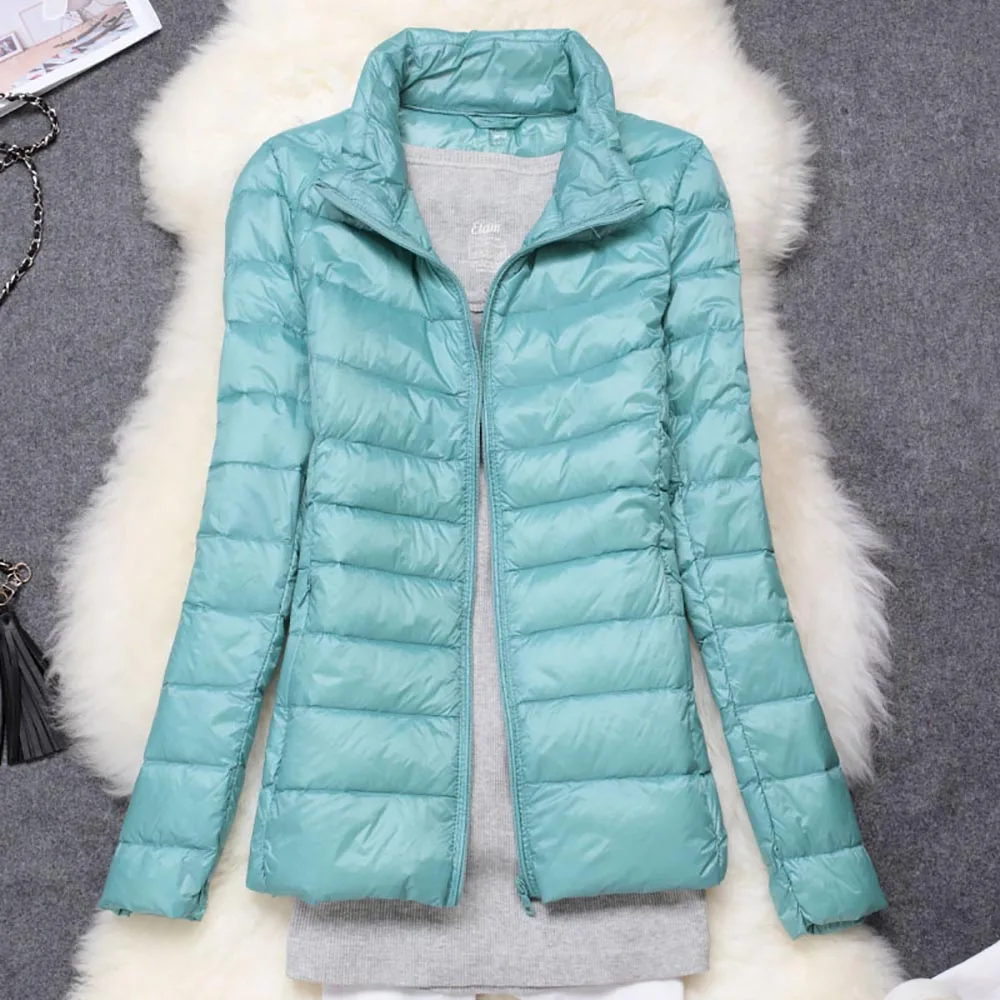 Promo  RieKet Winter Women Down Jacket White Duck Down Coats Female Ultra Light Down Spring Coat Slim Long