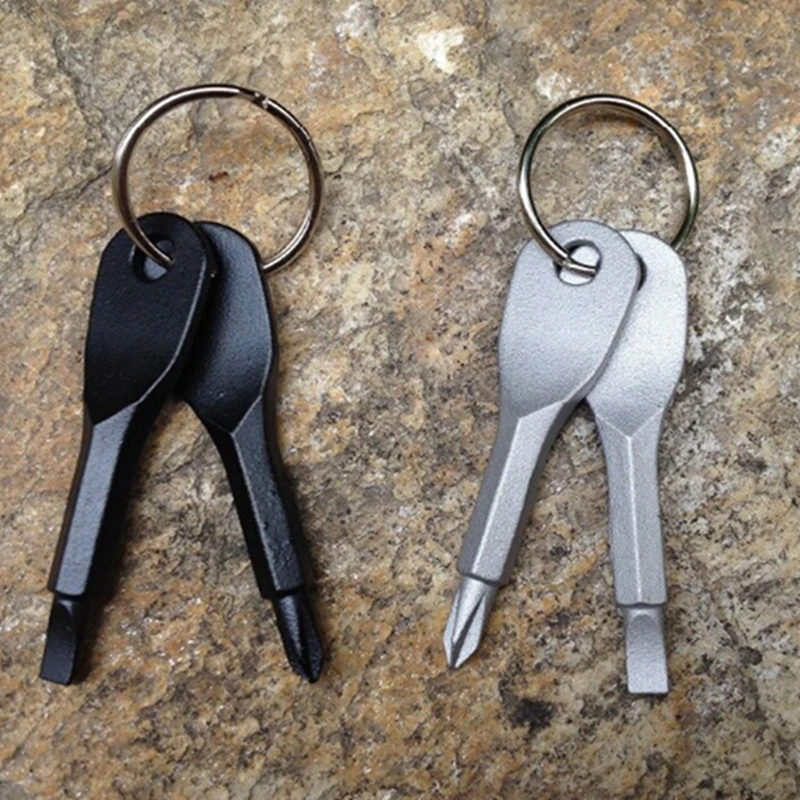 Metal Steel Phillips Screwdrivers EDC Multifunction Screwdriver Pocket Keychain Mini Slotted Screwdriver Outdoor Repair Tool (6)