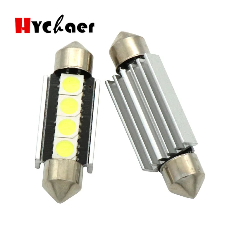 

10PCS 42mm 4SMD 4 SMD 5050 LED for CANBUS NO Error Festoon Bulb Car Licence Plate Light Auto Housing Interior Dome Lamp 12V