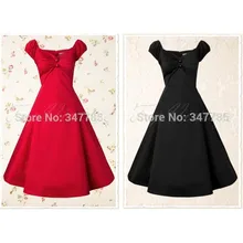 35-летние женские винтажные 50 s рокабилли с пышными рукавами, милое ТРАПЕЦИЕВИДНОЕ свободное платье длиной до колена, плюс размер, вечернее платье vestidos 4xl