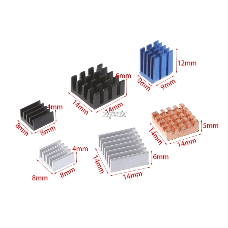 3 Set 12 X Heat Sink Aluminum Copper Radiator Cooler Kit For Raspberry Pi 2