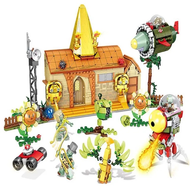 Cheap 1036PCS Plants Vs Zombies Struck Game Building Blocks Set Toys Compatible With Legoingly Gift For Children
