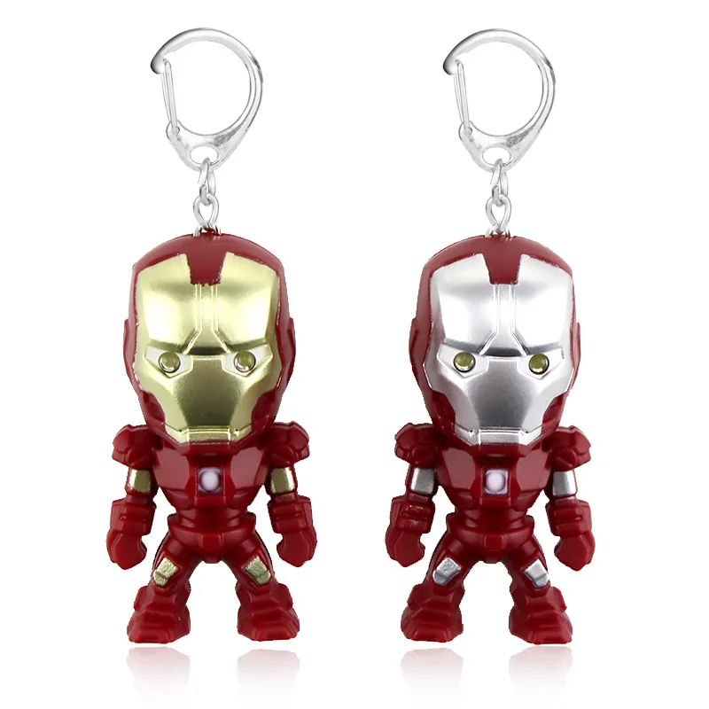 

Marvel Toys Iron Man Cosplay Keychains Fashion LED PVC Collections Decoration Car Key Holder Chain Pendants Keyrings