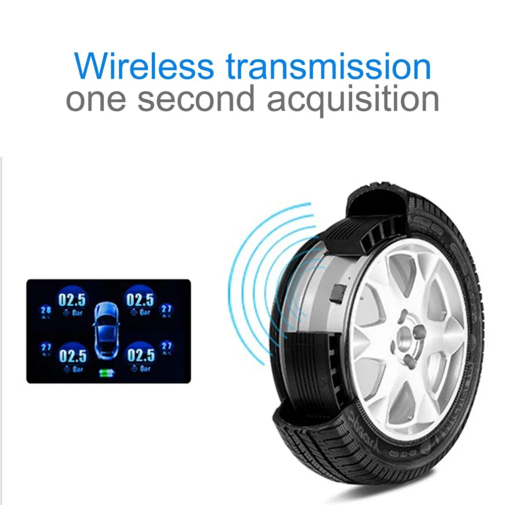 

Car TPMS LT-368 Solar Power Pressure Monitoring System 2.4" LCD TPMS Gauge Diagnostic Tool Tire Pressure Alarm