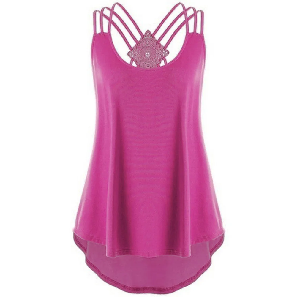 

fashion sexy Ladies' Bandages Hollow Out Sleeveless Vest Top High Low Tank Top Notes Strappy Tank Tops