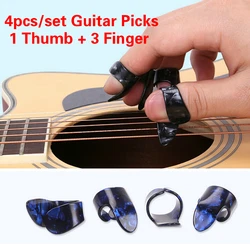Mogzank Plettri per Pollice per Chitarra in Celluloide con Custodia 10 Plettri per Chitarra 2 Plettri per Dito per Pollice 6 Plettri per Dito Indice