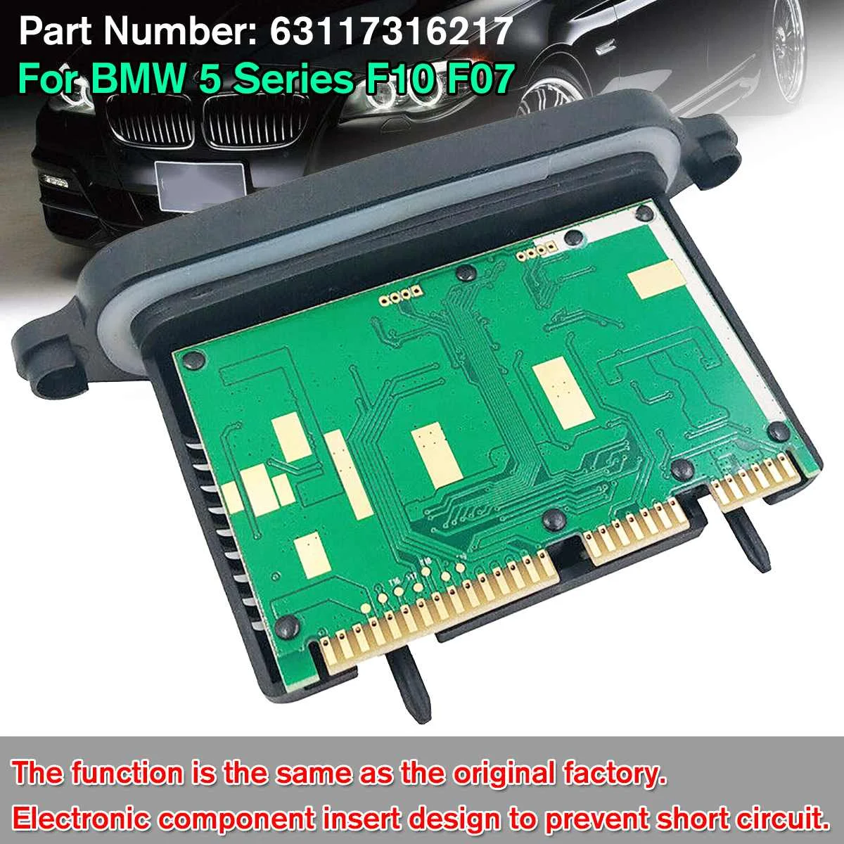 Высококачественный модуль драйвера фар AHL Xenon управления TMS модульный блок 63117316217 для BMW 5 серии F07 F10