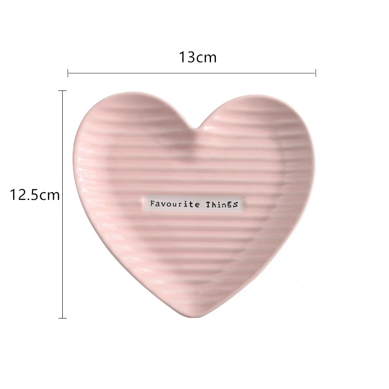 1 шт., посуда в форме сердца, керамическая обеденная тарелка, фарфоровая тарелка для десерта, столовая посуда, тарелка для торта, для свадьбы, набор тарелок из Китая - Цвет: Pink Small