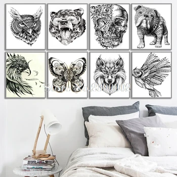 

Diamond Embroidery Dog Butterfly Owl Wolf Skull 5D Cross Stitch Posters Full Diamond Mosaic Sets Decorative Diy Diamond Painting