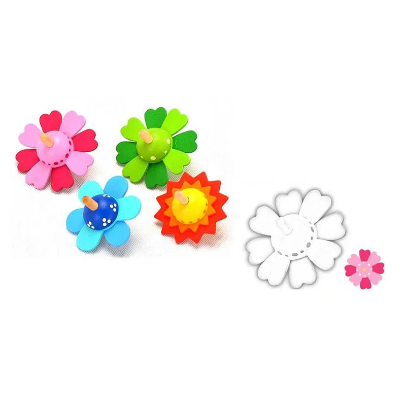 New Flower Rotating Gyro Wooden Gyro Traditional Educational Toys Beautiful Rotating Small Flowers Children's Toys Random Color New Flower Rotating Gyro Wooden Gyro Traditional Educational Toys Beautiful Rotating Small Flowers Children's Toys Random Color