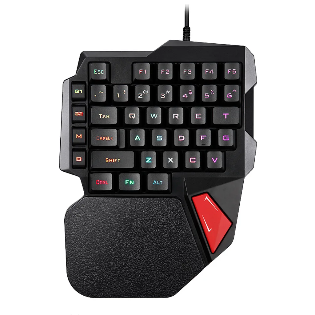 Wired 38 Keys LED Backlit Usb Ergonomic Single Hand Keypad Gaming Keyboard Design Mechanical Feel Teclado Gamer | Компьютеры и офис