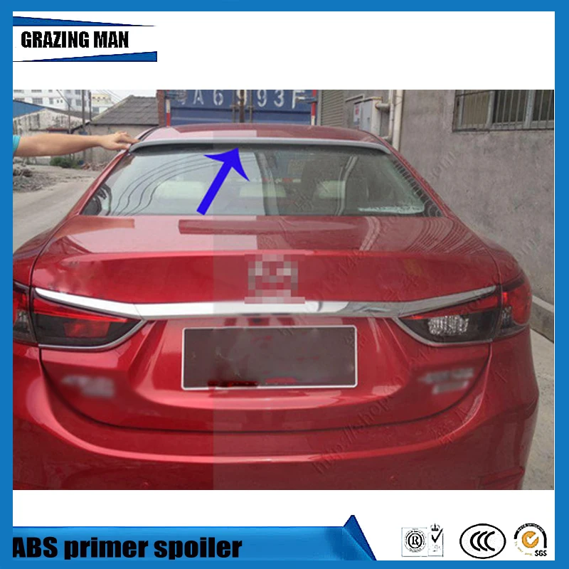 

Hot Sale ABS Primer Unpainted Color Car Roof Spoiler For Mazda 6 M6 Atenza 2014 2015 2016 2017