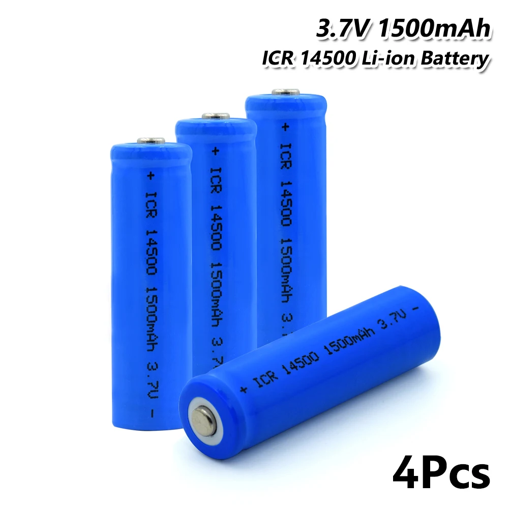 Для аккумулятора 14500 1500mAh 3,7 V power перезаряжаемые батареи разряда ICR 14500 Li-Ion ICR Cell - Цвет: 4 Pcs