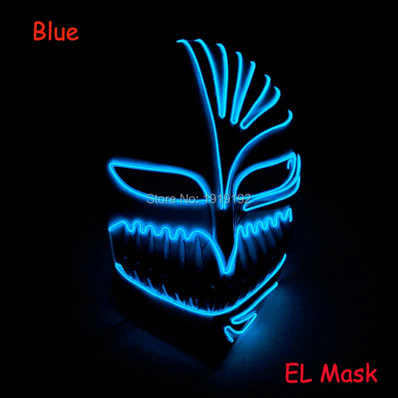 

10 Color choose EL wire flickering mask Funny Popular DIY Decoration Mask with DC-3V Driver For Grand Event props