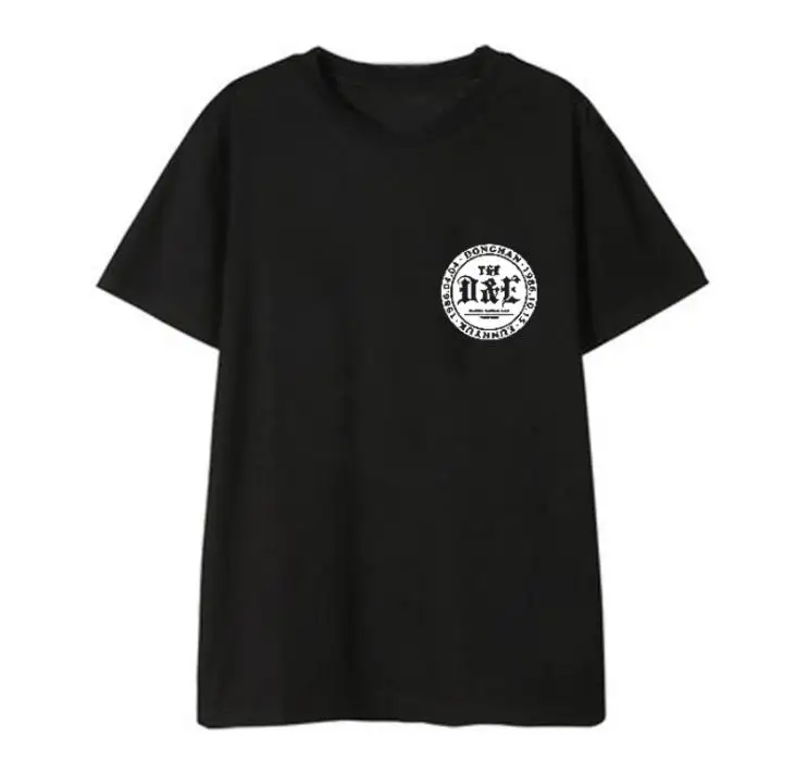 

Super junior d&e concert same birthday printing o neck t shirt for summer unisex kpop short sleeve black/white loose t-shirt