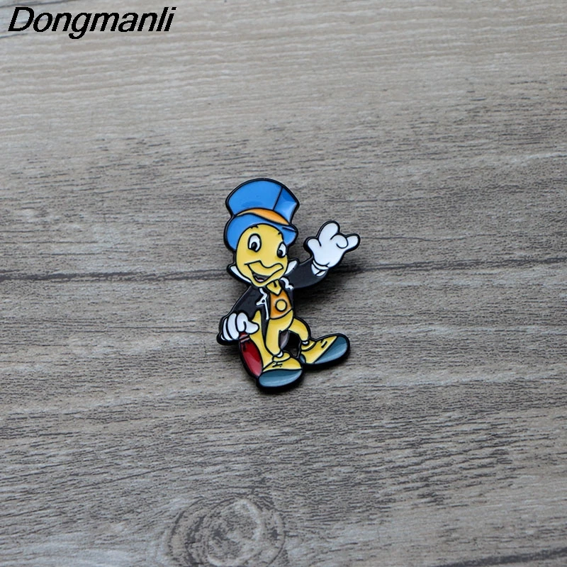 L2725 Jiminy الكريكيت الفن المينا دبابيس دبابيس الرجال طية صدر السترة شارة بدبوس هدايا L2725 Jiminy الكريكيت الفن المينا دبابيس دبابيس الرجال طية صدر السترة شارة بدبوس هدايا