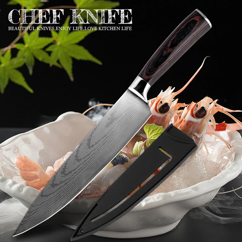

XITUO Pro Chef's Knife Kitchen Knife 8 inch Japanese 7CR17 440C High Carbon Stainless Steel Meat Santoku Knife Steak Beef Sushi