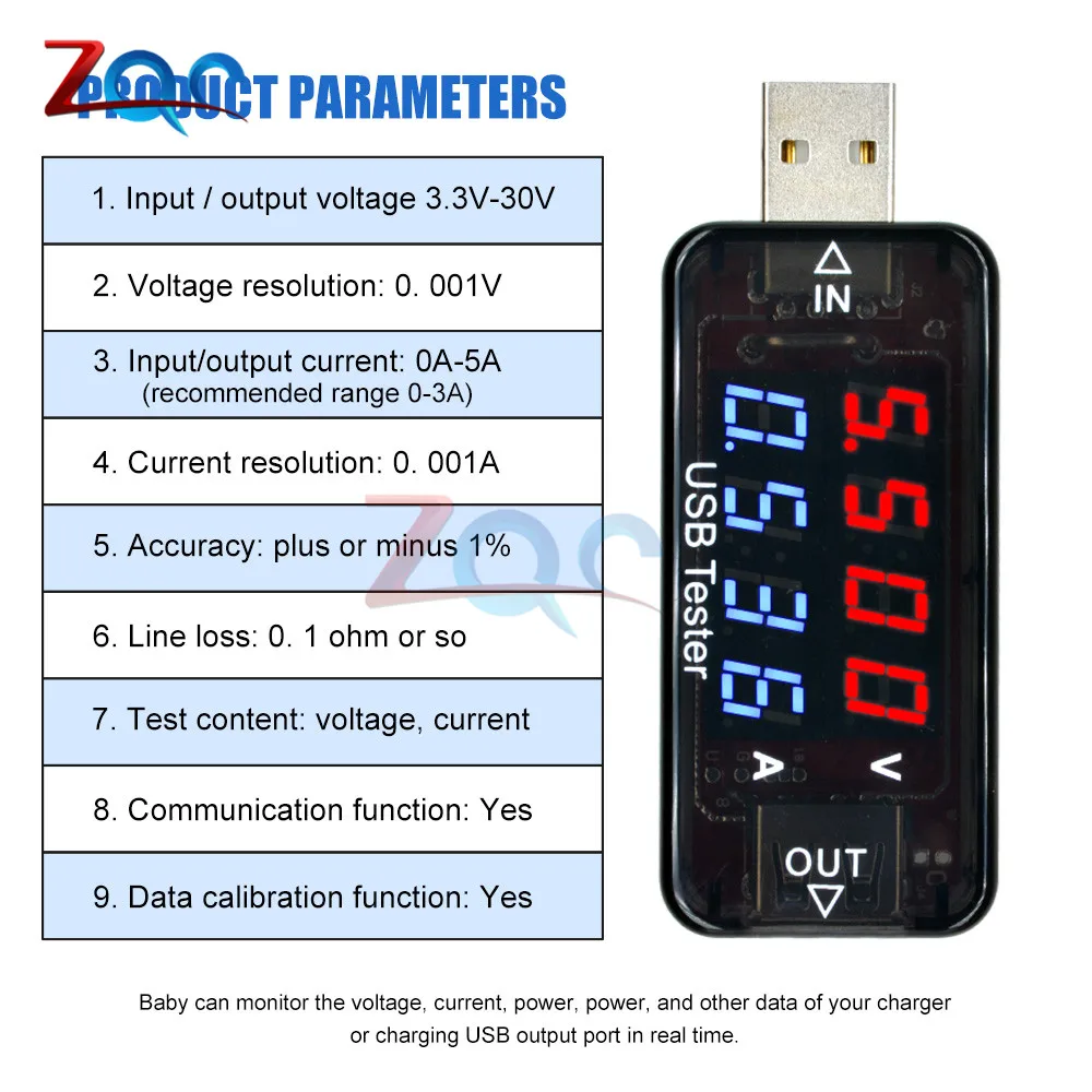 4-разрядный USB ток Напряжение зарядный детектор мобильный Мощность ток и Вольтметр Амперметр Напряжение USB Зарядное устройство Тестер высокой точности