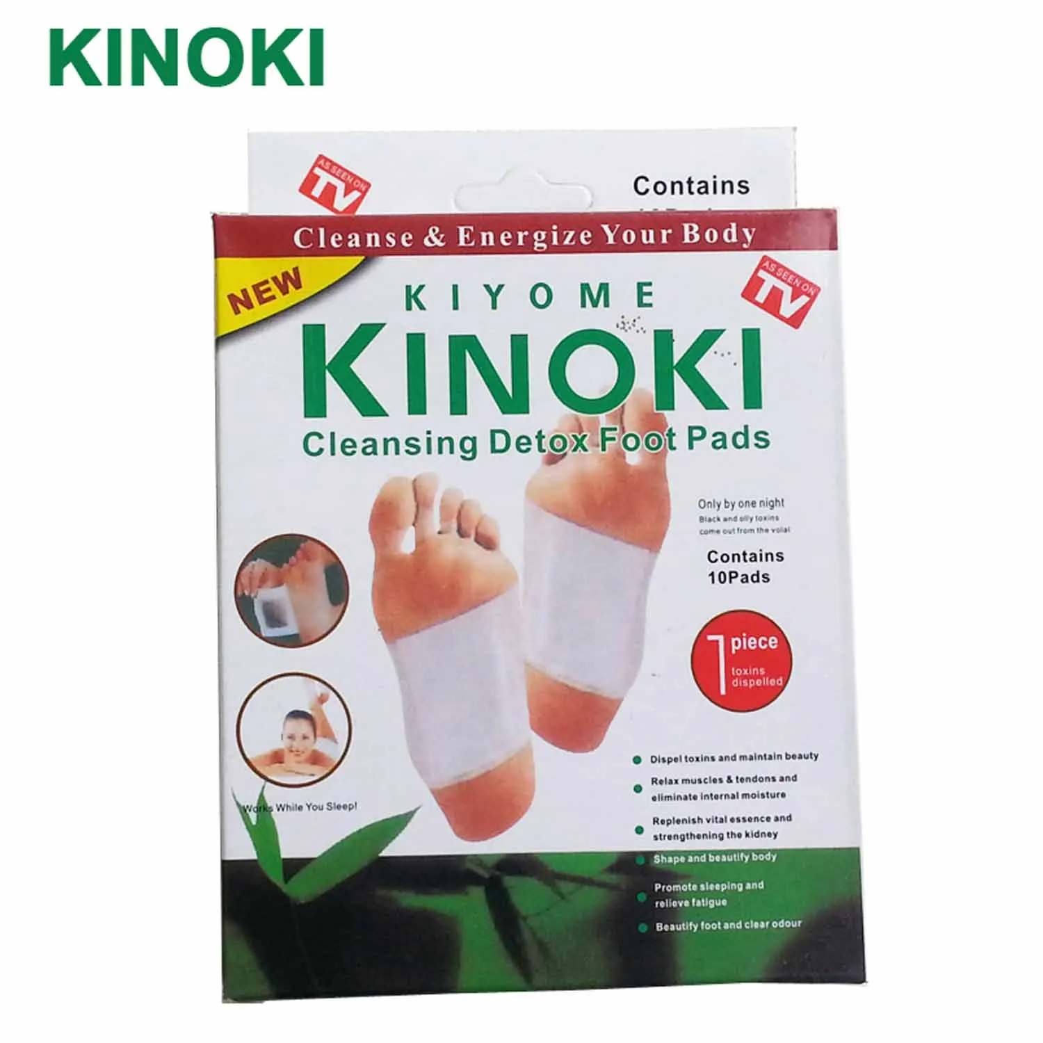 2box Kinoki Detox Foot Pads Patches with Retail Box and Adhesive/Cleansing Detox Foot Pads(20pcs