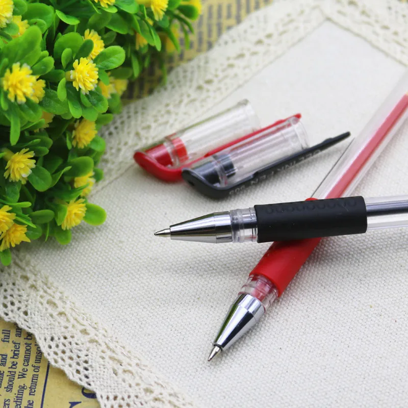5 шт. 0,5 мм заправки черный красный гелевая ручка подписывающая Ручка канцелярия для учеников пуля на водной основе ручка офисные принадлежности