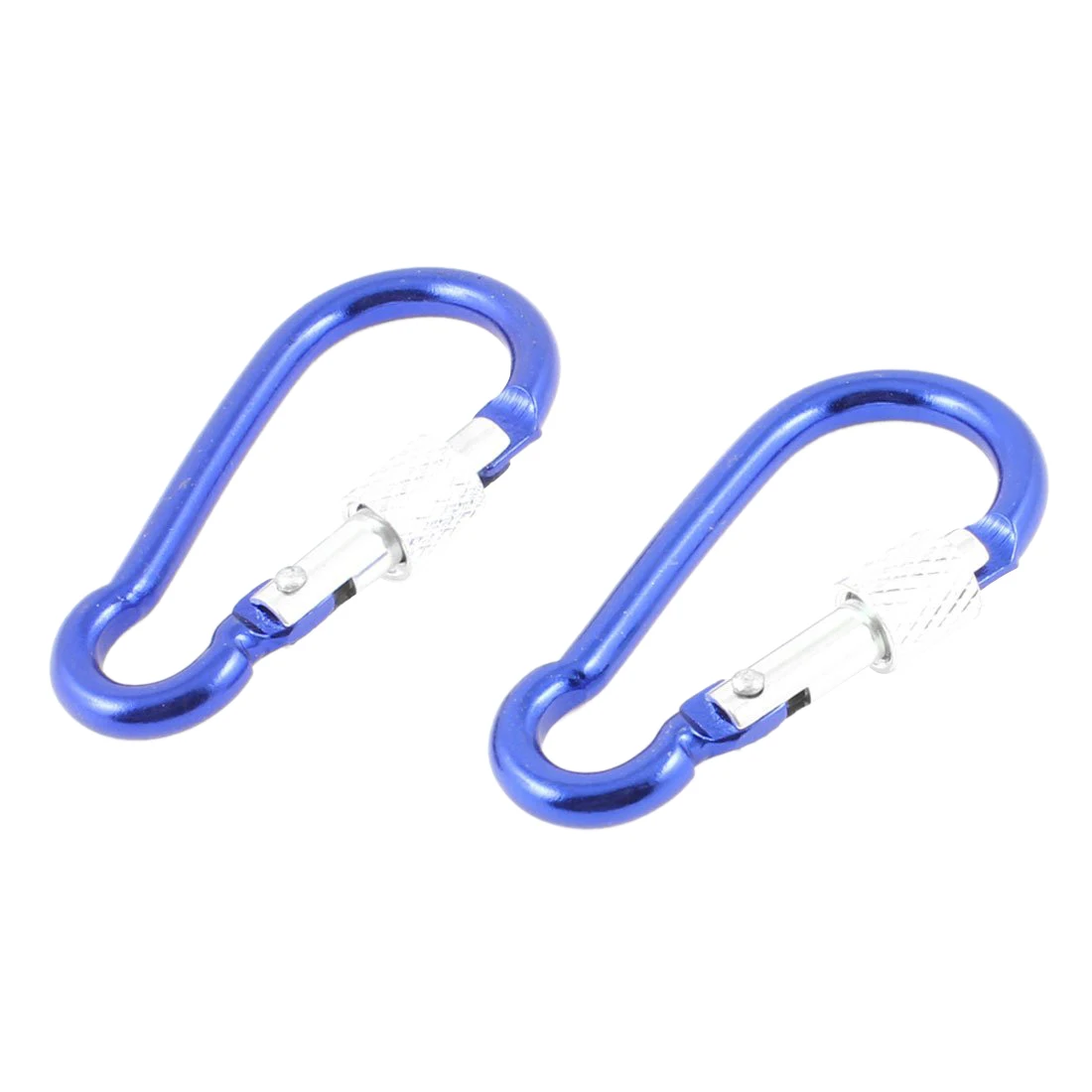 2x Travel Blue Aluminum Alloy Spring Loaded Gate Carabiner Bag Hookin