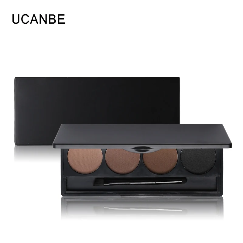 

High Quality Professional 4 Color Eye Brow Makeup Waterproof Eyebrow Powder Palette Eye Shadow Pallete with Double End Brush