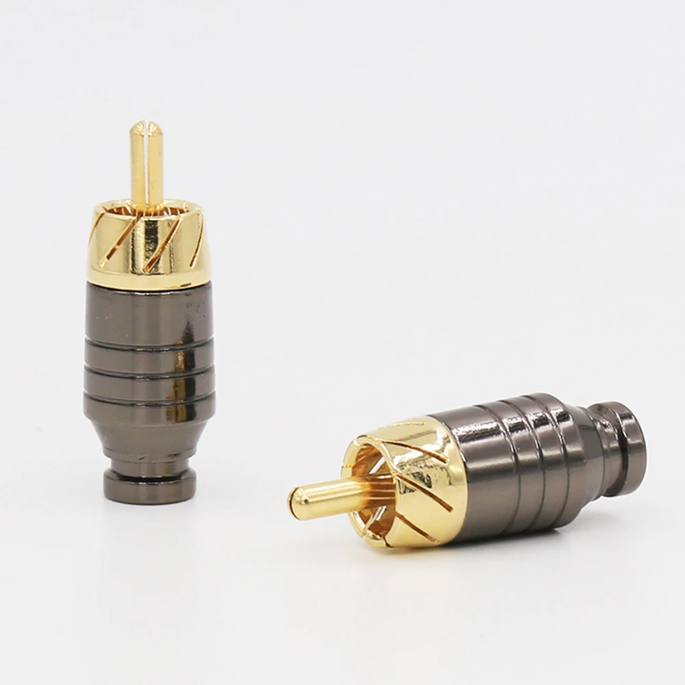 VR015G  Copper rca Plug Gold Plated Audio Video speaker Interconnect Adapter Connector