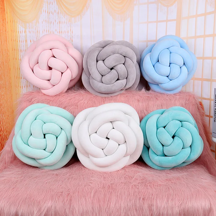 

Creative Ball Knot Pink Flower Cushion Lumbar Cushion Chair Cushion Play Pillow Home Decoration Pillow