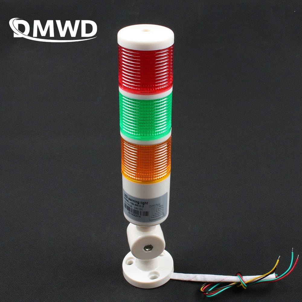 3 colors Industrial Signal Tower Safety Stack Alarm Light lamp LED Red