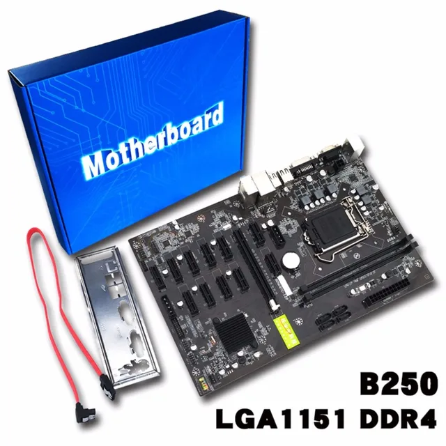 Best Offers B250 BTC 12 Card LGA1151 DDR4 Motherboard Professional Desktop Computer Motherboard High Performance Computer Accessories