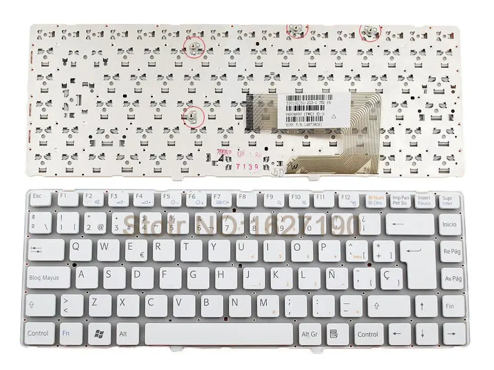 TECLADO SONY VAIO SVF142 SVF14E BLANCO ESPAÑOL (S/MARCO). – Soluciones