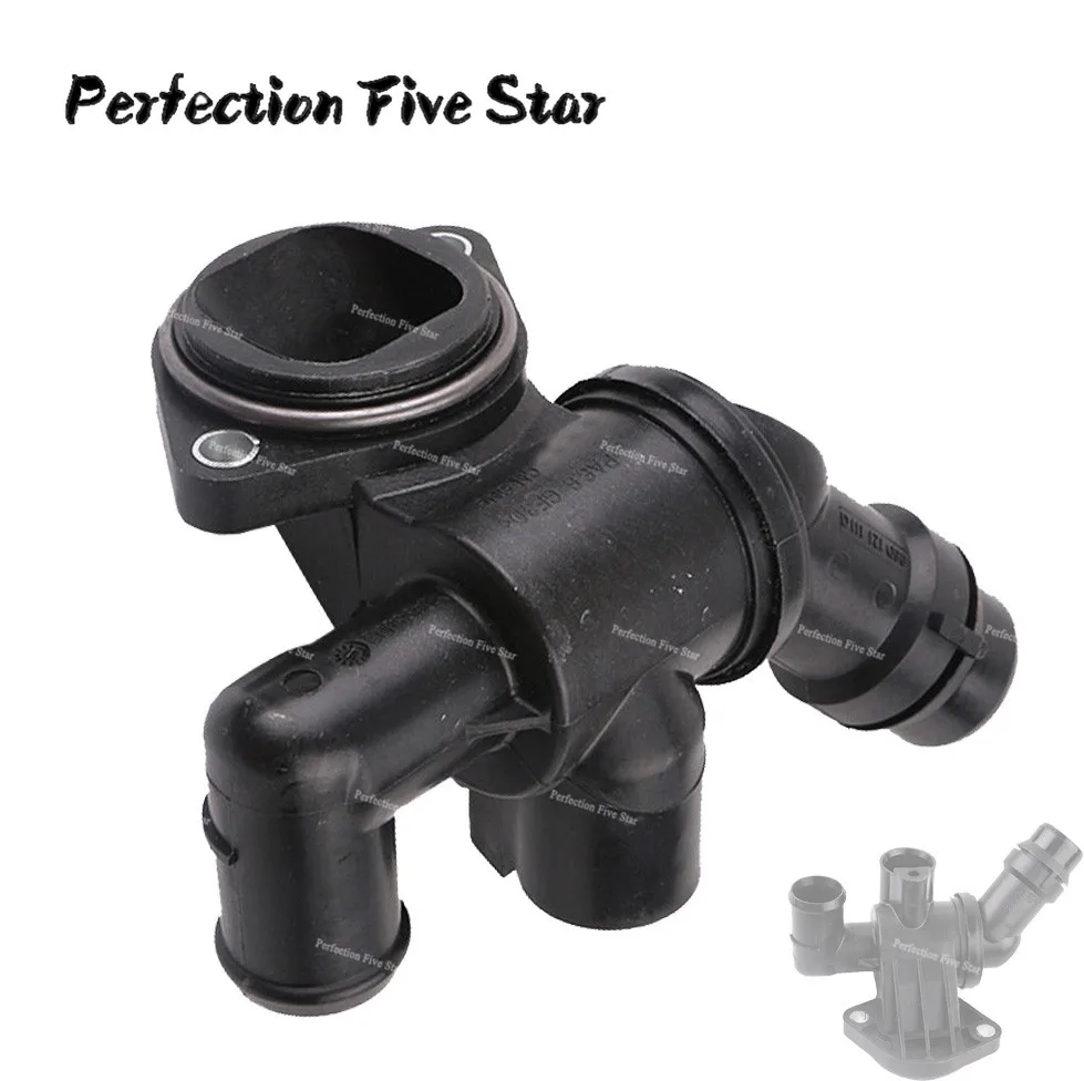 

06D121111G Engine Coolant Flange Thermostat with Housing For Audi A4 A6 Quattro 2.0L 2005 2006 2007 2008 2009
