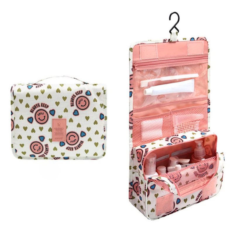 2017 Women Waterproof Portable Cosmetic Bag Hanging MeshTravel Toiletry Storage Purse Organizer Makeup Pouch Free Shipping F416
